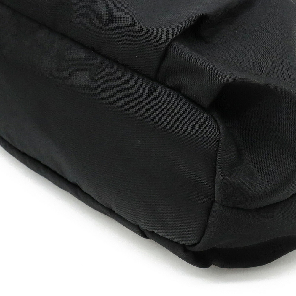 Prada Gathered Ribbon 2way Shoulder Bag Hobo Leather NERO Black - Picture 3 of 7